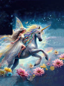 the UNICORN FAIRY - Crew Collar Casual Short Sleeve T-Shirts for Women