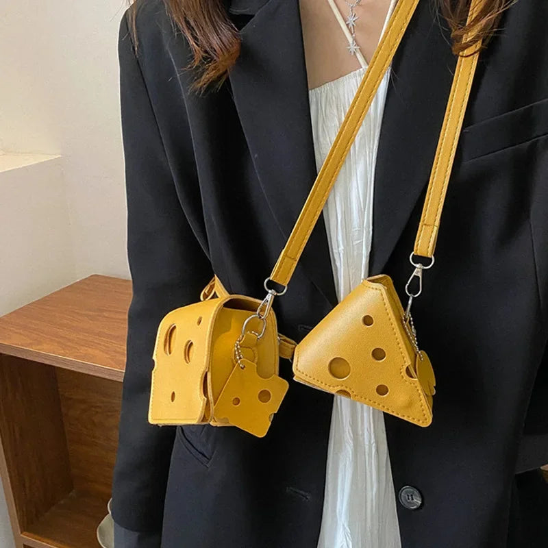 the CHEESE BALL - Cheese Shaped Mini Bags for Women, New Cute Purses and Handbags, Female Small Crossbody Shoulder Bag