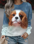 the SNUGGLE PET - Cute Sleeping Cat 3D Print O-Neck Fashion Graphic Hoodies Women Sweatshirts/Pullovers