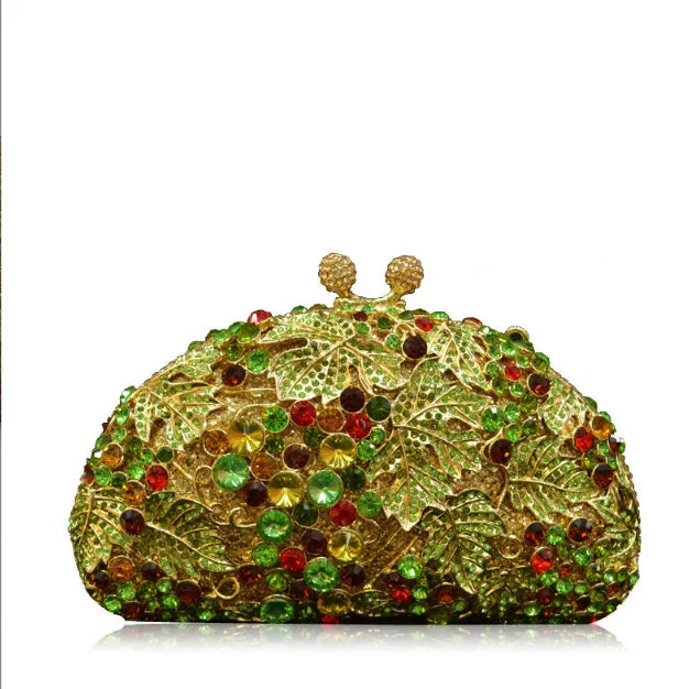 the TROPICANA - Women Crystal Stones Evening Bags, Wedding Clutch Bag Purse, Diamond Clutches, Bridal Handbags