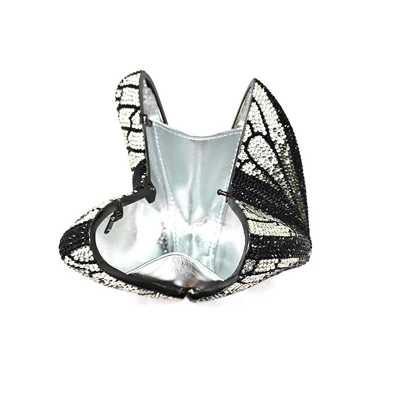 the LUXURY MONARCH - Classical Women Evening Party Purses, Bridal Wedding Bag, Vintage Butterfly Crystal Clutches Bags