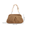 the BEAN BAG BOHO - Women Straw Crossbody Bag Clutch Purse, Weaving Shoulder Bag, Versatile Small Beading Handbag, Rattan Boho Summer Beach Woven Bag