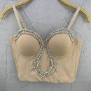 the JEWELED POPSTAR - Sexy Club Corset Streetwear Casual Camis Summer Party Fashion Tank Tops