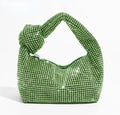 the KNOTTED RHINESTONE - Handle Rhinestones Knot Evening Bags, Silver Crystal Top Handle Bag for Women, Purses and Handbags Luxury Designer Handbag Tote