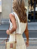 the STITCH BOHO - Women's Vintage Floral Pattern Embroidered Vest Sleeveless Open Front Versatile Short Outerwear Boho Cardigan Crop Vests