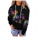 the BUTTERFLIES - Floral 3D Print Graphic Fashion Oversized Heart Sweatshirt Pocket Pullovers