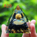 the ORGONE PYRAMID - Crystals Stone Orgone Pyramid Energy Generator, Natural Amethyst Peridot Reiki Chakra Meditation Tool, Room Decor Christmas Gifts