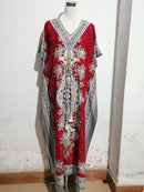 the BOHO SMOCK - Bohemian V-Neck Short Sleeve Beach Smock Summer Loose Casual Sunscreen Print Boho Long Dresses For Women