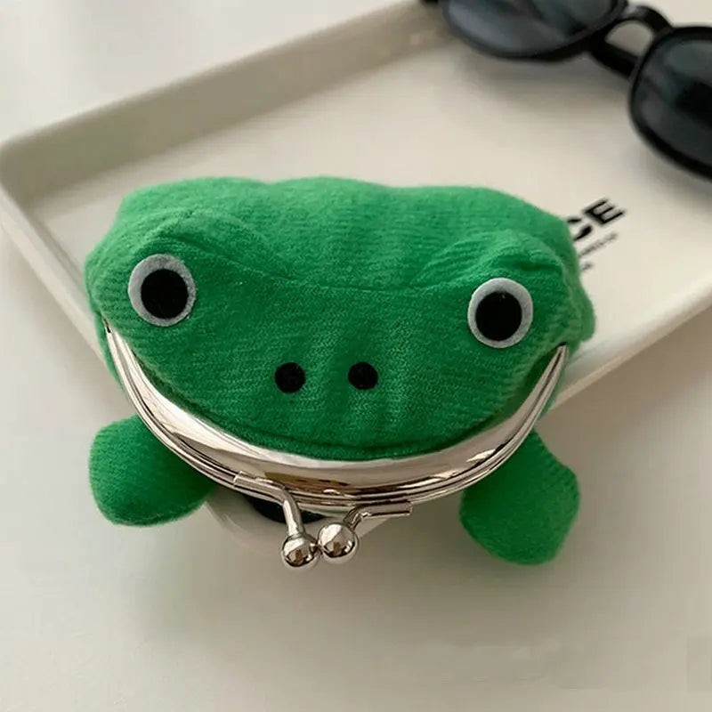 the FROGGY - Frog Coin Purses Cartoon Wallet Pouch, Anime Manga Shape Fluff Clutch Cosplay Cute Wallet Purse, Coin Holder Girls Gift