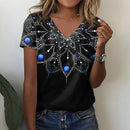 the EMBLEM - Women's 3D Fashion Gradient Oversized Short Sleeve V-Neck T-Shirts