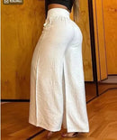 the BOOGIE BOHO - Women's Elegant Casual Long Trousers Fashion Solid Office High Waist Flared Pants