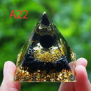 the ORGONE PYRAMID - Crystals Stone Orgone Pyramid Energy Generator, Natural Amethyst Peridot Reiki Chakra Meditation Tool, Room Decor Christmas Gifts