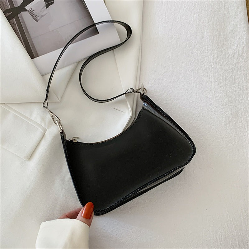 the NEON BAG - Clear Jelly Shoulder Bag for Women, Small Zipper Underarm Purses & Fashion Handbag