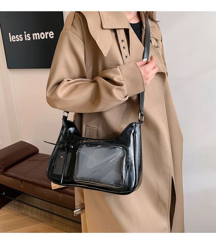 the SEE ME NOW - Shoulder Bag Women Transparent Bag, School Crossbody Bag, Female Japanese Designer Preppy Handbag/Purse