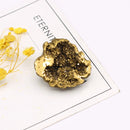 the CAVE STONES - 1PC Natural Agate Electroplated Cornucopia Crystal Cave Raw Stone, Bare Stone Display a Mineral Specimen Home Decoration