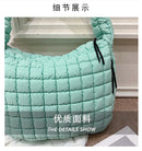 the PUFFY BOHO - Casual Ruched Hobos, Women Shoulder Bags, Quilted Padded Crossbody Bag, Large Capacity Nylon Puffer Tote Bag, Big Shopper Purses