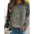 the GEOMETRIC - Oversized Autumn Flower Floral Retro 3D Print Long Sleeve Sweatshirts/Pullovers for Women