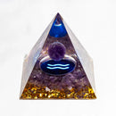 the GENERATOR - Natural Crystal Energy Generator Pyramid, Peridot Amethyst Reiki Healing Chakra Resin Pyramid, Egyptian Decor Room Decoration 1pc