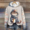 the COFFEE CAT - Cute Cartoon 3D Print Fashion Oversized Hoodies/Sweatshirts for Women