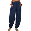 the BOHO JOGGER - Casual Women Harem Pants Cotton Linen Loose Wide Leg Long Pants