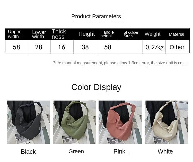 the MESSENGER - Canvas Totes Bags, Women Casual Handbags, Solid Color Shoulder Bag, Simple Messenger Bag Purses