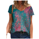 the PAINTED EASEL - Oversized Fashion Short Sleeve 3D Flower Print Loose Casual Female Clothing T-Shirts