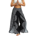 Women's Casual Soft Slit Leg Pants, Harem Dance, Beach Boho Baggy Yoga Pants, Lady Loose Wide Leg Wrap Long Pants, Summer