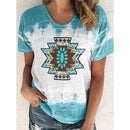 the WESTERN - Western Style Geometry 3D Print Streetwear Retro Oversized T-Shirts for Women
