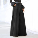 the PLEATED PANTS - Women's Fashion Fleece Palazzo Pants Cotton/Linen Comfy Baggy Trousers with Pockets