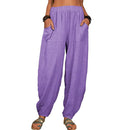 the BOHO JOGGER - Casual Women Harem Pants Cotton Linen Loose Wide Leg Long Pants