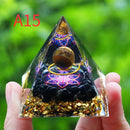 the ORGONE PYRAMID - Crystals Stone Orgone Pyramid Energy Generator, Natural Amethyst Peridot Reiki Chakra Meditation Tool, Room Decor Christmas Gifts