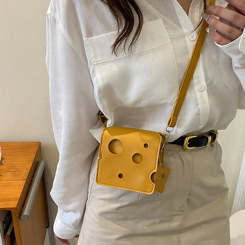 the CHEESE BALL - Cheese Shaped Mini Bags for Women, New Cute Purses and Handbags, Female Small Crossbody Shoulder Bag