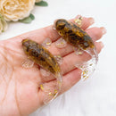 the LUCKY KOI - 2.3' Natural Crystal Stone Gravel Lucky Koi Fish Figurine, Resin Mini Quartz Fancy Carp Statue, Home Decor Desk Ornament Gift