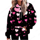the BUTTERFLIES - Floral 3D Print Graphic Fashion Oversized Heart Sweatshirt Pocket Pullovers