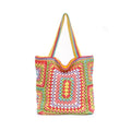 the CANCUN BOHO - Bohemian Crochet Women Shoulder Bags, Knitting Large Capacity Tote Bag, Casual Lady Handbags, Big Shopper Purses/Summer Beach Bags