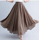 the 50's RETRO - Elegant Vintage Bohemian Fashion Cotton Linen Long Skirt