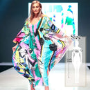 the BOHO KAFTAN - Bohemian Printed V-Neck Batwing Sleeve Long Loose Summer Moroccan Kaftan Dress for Women