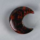 the MOON STONE - Crystal Mini Moon Ornament, Natural Stone Rose Quartz Hand Carved Chakra Feng Shui Healing Meditation Figurine, Home Decoration