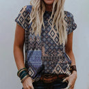 the TEXTILE - Summer Western Style 3D Print Streetwear Fashion Short Sleeve O-Neck T-Shirts for Women