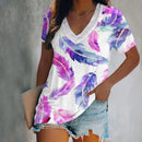the YELLOWSTONE - Horse 3D Print Casual Fashion Short Sleeve V-Neck T-Shirts for Women