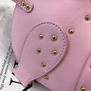 the DINO-MYTE - Trend Fashion 3D Dinosaur Design Rivets PU Leather Chain Purse, Shoulder Bag Tote, Crossbody Mini Messenger Bag