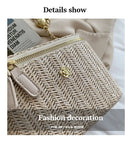the PICNIC BOHO - Mini Straw Bucket Crossbody Bag for Women, Summer Weave Women's Brand Handbags and Purses, Fashion Chain Simple Shoulder Bags