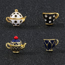 the MOUSE'S TEACUP - Fashion Enamel Mouse French Teapot Earrings/Necklace for Women, Accessories Style Jewelry Charm