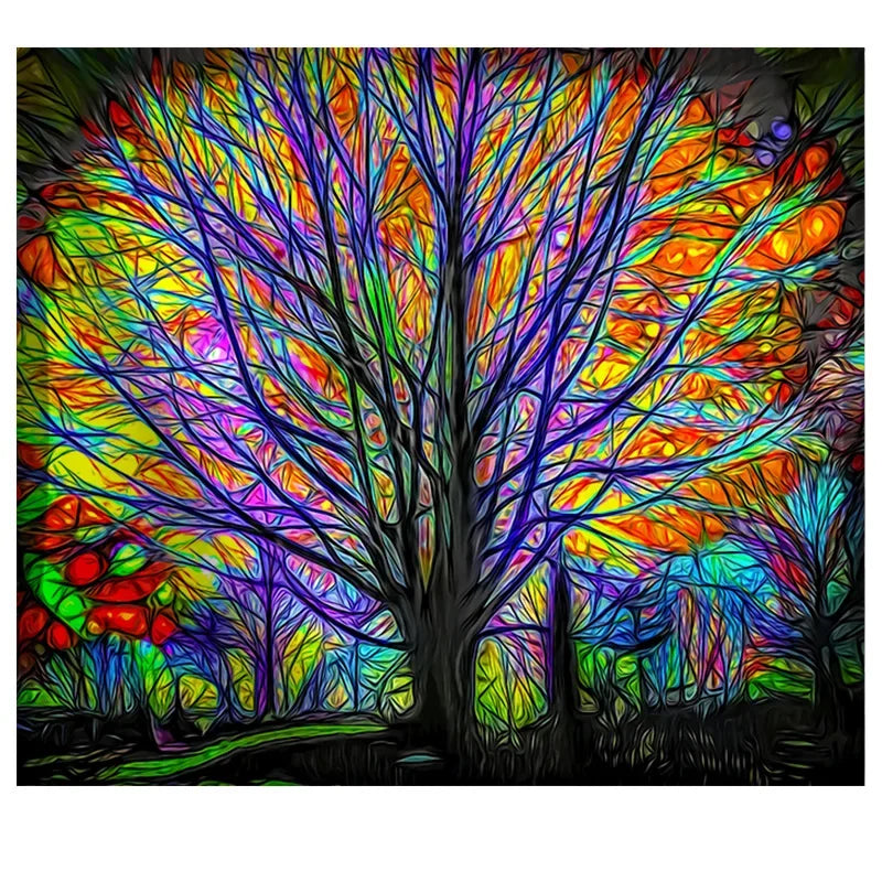 the FOREST LIFE - Tree Wall Hanging Tapestry, Fantasy Magical Tapestry Decorative Wall Decor