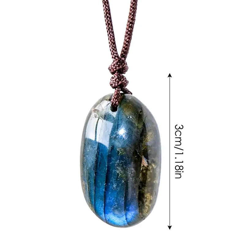 Natural Labradorite Pendant Necklaces Labradorite Necklace Energy Necklaces Healing Crystal Necklace Stones Ornament Home Decor