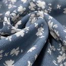 the WHITE FLORAL - Small Floral Waistband Elastic Three-Layer Splicing Long A-Line Pleated Big Swing Skirts