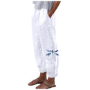 the REEF - Women's Spring/Summer Fashion Casual Linen Printed Trousers with Pockets