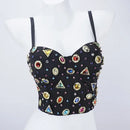 the JEWELED POPSTAR - Sexy Club Corset Streetwear Casual Camis Summer Party Fashion Tank Tops