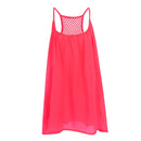 the NEON BOHO - Summer Beach Loose Casual Sleeveless Spaghetti Strap Hollow Out Mini Dress