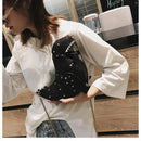 the DINO-MYTE - Trend Fashion 3D Dinosaur Design Rivets PU Leather Chain Purse, Shoulder Bag Tote, Crossbody Mini Messenger Bag